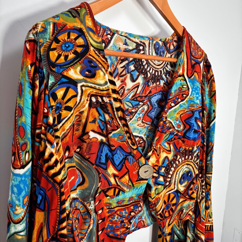 Suzanne Betro Multicolor Abstract Crop Top